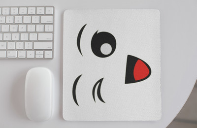 Rushaan Emoji Face -Printed Mousepads Mousepad(White)