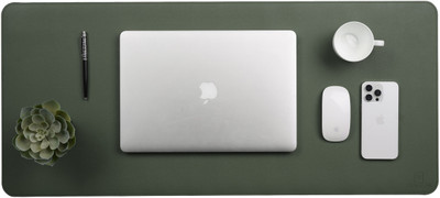 drag ton Leather Desk Mat | Large Reversible Mouse Pad & Computer Table Protector Non Slip Base Dual Sided Mousepad(Green)