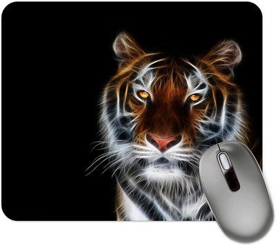 dk printing Black Shine Tiger Printed Mouse Pad Non Slip Base Mousepad(Black)