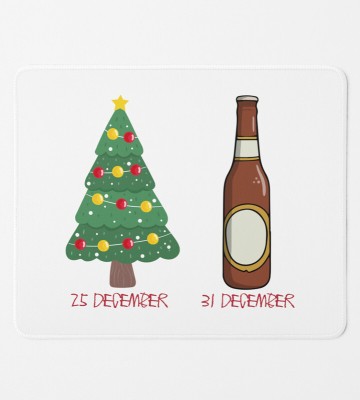 HopOffer Deer or Beer: Best Crafted Funny MousePad Gift For Secret Santa Mousepad(White)