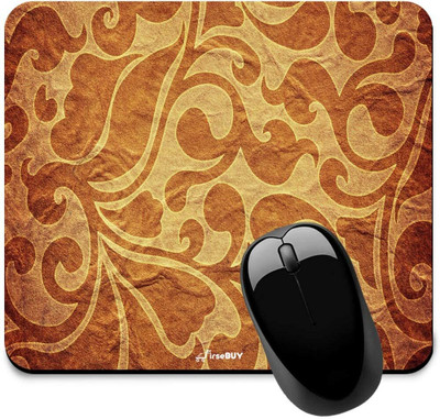 FirseBUY Brown Damask Pattern Printed Non-Slip Rubber Base Mousepad for Laptop / Computer Non Slip Base Mousepad(Brown)