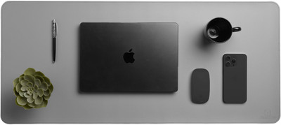 drag ton Leather Desk Mat | Large Reversible Mouse Pad & Computer Table Protector Non Slip Base Dual Sided Mousepad(Grey)