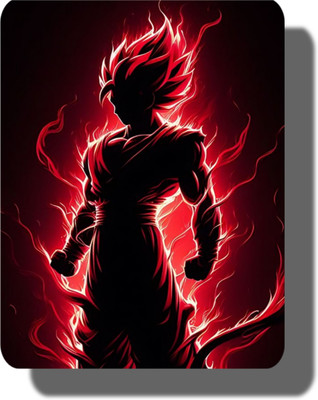 Designcore Premium Anime Mouse Pad – Goku Super Saiyan red Aura | Smooth Surface Non Slip Base Mousepad(Red)
