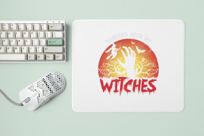 Tulip Art Witches Red Text-Halloween Theme Mousepads Mousepad(White)