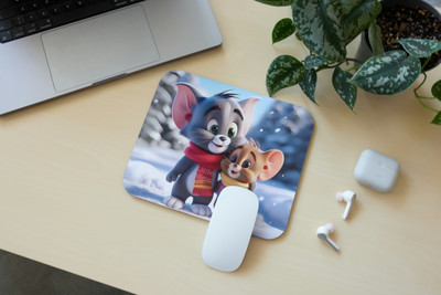 Zipcartz Tom & jerry Cartoon Theme Animation Character Printed Mouse Pad for Laptop,Pc Non Slip Base Mousepad(Multicolor)
