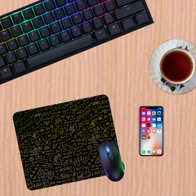 JOJO TRADERS SIMPLE DESING 3D DESING MOUSE PAD FOR PC LAPTOP COMPUTER Non Slip Base Mousepad(Black, Yellow)