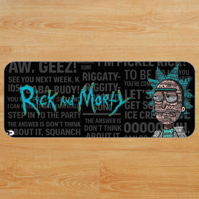 RockeryXPrints Rick and Morty Desk Mat– 23x11 Inches| Stitched Edges Non Slip Base Mousepad(Multicolor)