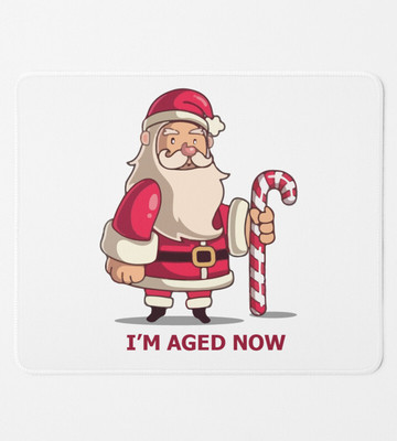 HopOffer Old Grumpy Santa: Unique Crafted MousePad Gifts For Secret Santa Non Slip Base Mousepad(White)