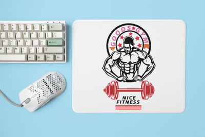 Rushaan Goods Gym, Nice Fitness - Printed Mousepad Non Slip Base Mousepad(White)