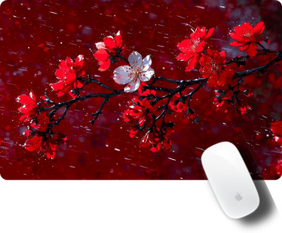 XENOTECH Mouse Pad Aesthetic Printed for Laptop, Notebook, Macbook Pro, Gaming Non Slip Base Mousepad(Red)