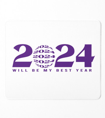 NarayaniCollectionss 2024 The Best Year,New Year Printed Mousepad Mousepad(White)