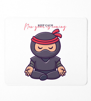 HopOffer Keep Calm, New Year Printed Mousepad Non Slip Base Mousepad(White)
