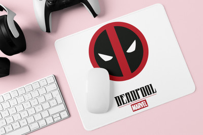 Rushaan Deadpool - Printed animated Mousepad for animation lovers Non Slip Base Mousepad(White)
