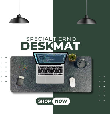 TIERNO Felt Desk Mat 75x30 cm - Table Mat, Mouse Pad for Laptop/Keyboard/Mouse Non Slip Base Mousepad(Dark Grey)