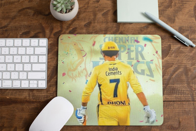 escope WaterProof Dhoni Mouse Pad Non-Slip for Computer and Laptop Non Slip Base Mousepad(Multicolor)