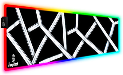 SWAPITECH RGB Gaming Mouse Pad Large Extended, 13 Lighting Modes, Non-Slip 800x300x4mm Non Slip Base Mousepad(Black, White)