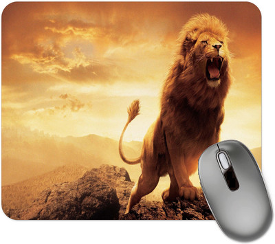 dk printing KING OF JUNGLE Printed Mouse Pad, NoN Sleep Base Non Slip Base Mousepad(Black)