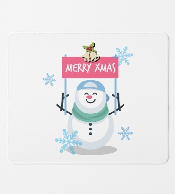 DOGAR ESSENTIALS Merry Xmas Santa: Funny Crafted MousePad Gift For Secret Santa Mousepad(White)