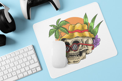 Rushaan Cool skull- Printed animated Mousepad for animation lovers Mousepad(White)