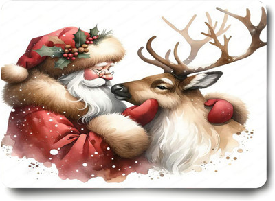 ASvik Creation Santa Claus MP-14 Gaming Mouse Pad for Gamers, Office, PC, Laptop 23x19 cm Non Slip Base Mousepad(Multicolor)