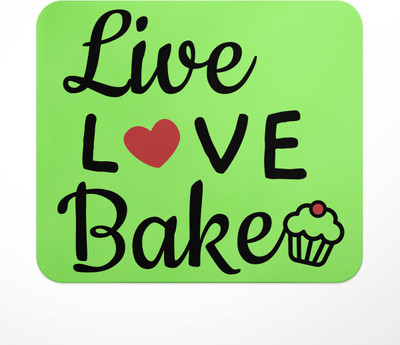LASTWAVE Live Love Bake,Chef Theme Anti-Slip Rubber Base & Smooth Mouse Control Non Slip Base Mousepad(Multicolor)
