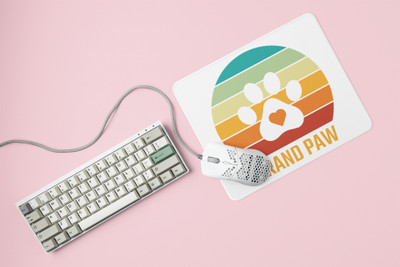 Rushaan Grand paw -printed Mousepads for pet lovers Non Slip Base Mousepad(White)