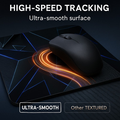 YAARISTYLE Blue Wave Lumina Surface MousePad Non Slip Base Mousepad(Black, Blue)