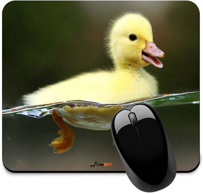 FirseBUY Cute Fluffy Duckling Design Printed Mousepad(Multicolor)