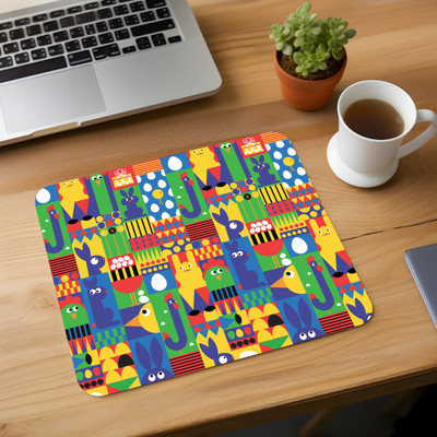 ZORI Animal Pattern Printed Mouse Pad for Gaming Computer, Laptop MousePad Non Slip Base Mousepad(Multicolor, Black)