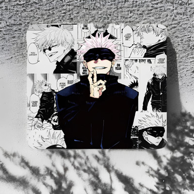 TheSlidingMouse Jujutsu Kaisen's Gojo Mousepad For Gaming and Office Non Slip Base Dual Sided Mousepad(White, Black)