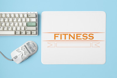 Rushaan Fitness, (BG Orange) - Printed Mousepad Non Slip Base Mousepad(White)