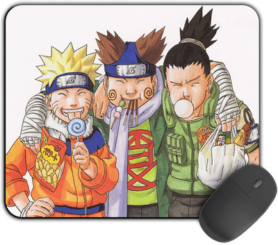 Kirmada Gaming Mouse Pad - Naruto, Choji And Shikamaru (Naruto) Smooth Surface Non Slip Base Mousepad(Multicolor)