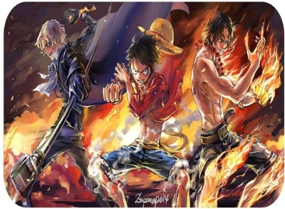 MU One Piece Luffy Anime Printed Rubber Base Anti Skid mousepad (9x7.5 Inches) Mousepad(Multicolor)