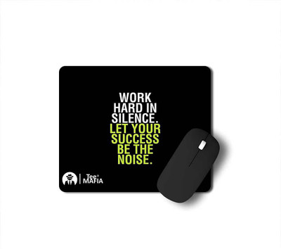 Tee Mafia MP_workhard Non Slip Base Dual Sided Mousepad(Black)