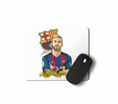 Tee Mafia Messi Carton_mp Non Slip Base Dual Sided Mousepad(White, Blue)