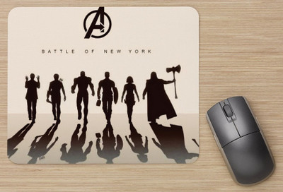 THE BRAND STUFF Anti Slip Marvel Avengers Super Heroes Designer Mousepad for laptop and Computer Non Slip Base Mousepad(Black, White)