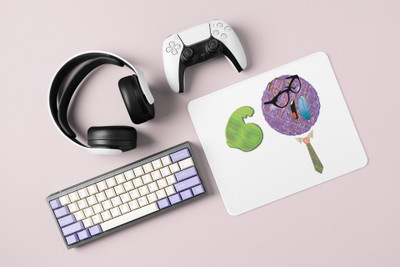 Rushaan Strong Man in Violet Emoji- Emoji Printed Mousepad For Emoji Lovers Mousepad(White)