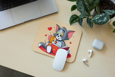 Zipcartz Tom and Jerry Fun Cartoon Design Mousepad for PC,Gamers,Students & Professionals Non Slip Base Mousepad(Multicolor)