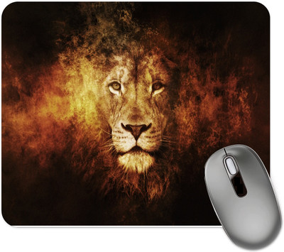 dk printing Fire Lion Printed Mouse Pad Mousepad(Black)