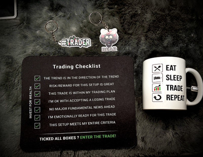 Invest for Wealth Trader Essentials Combo – Coffee Mug, Mouse Pad & Key Ring Non Slip Base Mousepad(White)