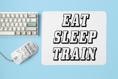 Rushaan Eat, Sleep, Workout, Repeat - Printed Mousepad Non Slip Base Mousepad(White)