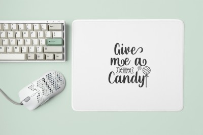 Tulip Art Give me a candy Halloween text - Halloween Theme Mousepads Mousepad(White)