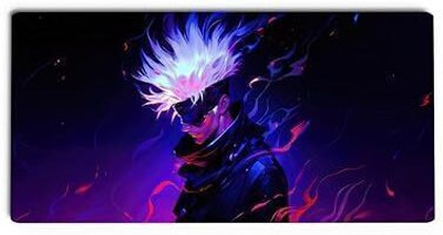 Gifting Domus Satoru Gojo Colorful Art Anime Large Mouse Pad With 10 Free Anime Stickers, Non Slip Base Mousepad(Multicolor)