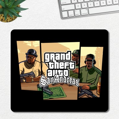 Ourrble GTA San Andreas Mouse pad with Anti-Slip Rubber Base & Smooth Mouse Control Mousepad(Multicolor)