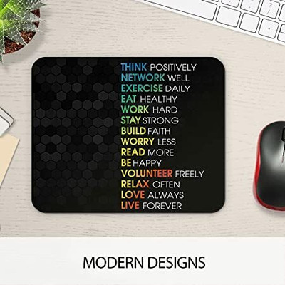 dk printing THINK POSITIVELY LOVE ALWAYS LIVE FOREVER PRINTED MOUSE PAD IN BLACK Mousepad(Black)