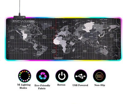 ENTWINO RGB Gaming Mouse Pad, Keyboard Pad, 14 Lighting Mode, Laptop Anti Slip Surface Non Slip Base Mousepad deal from flipkart