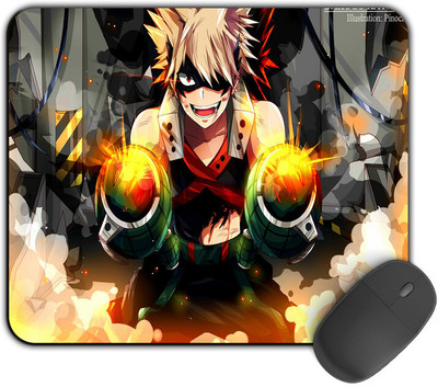 Kirmada Printed Design Mouse Pad Cool Bakugo Non-Slip My Hero Acadamia Non Slip Base Mousepad(Multicolor)