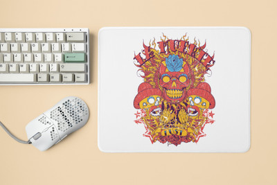 Rushaan La Muerte, 3 skulls - Printed animated Mousepad for animation lovers Mousepad(White)