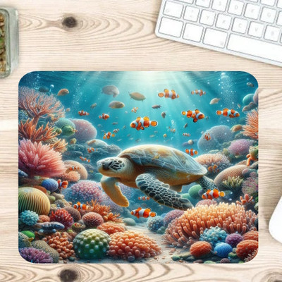 PrintingWorld Underwater World Sea turtle Non Slip Base Mousepad(Multicolor)