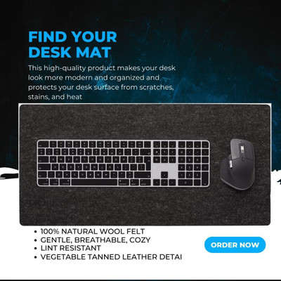 TIERNO 6030 23-dark Non Slip Base Mousepad(Dark Grey)
